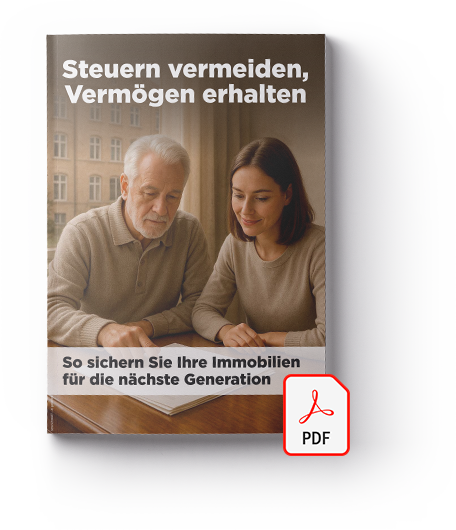 Cover des PDF-Reports: Steuern vermeiden, Vermögen erhalten: So sichern Sie Ihre Immobilien für die nächste Generation