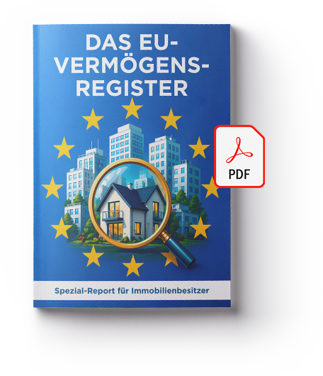 Cover des PDF-Reports: Das EU-Vermögens-Register - Spezial-Report für Immobillienbesitzer